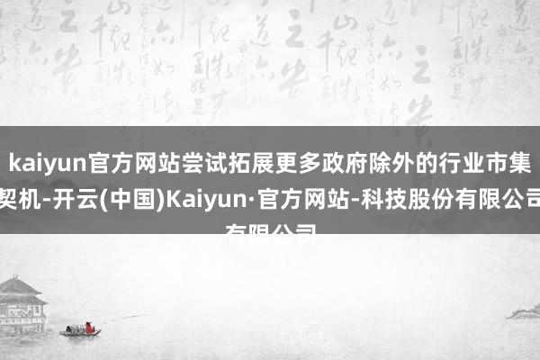 kaiyun官方网站尝试拓展更多政府除外的行业市集契机-开云(中国)Kaiyun·官方网站-科技股份有限公司
