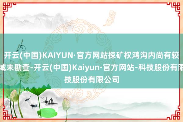 开云(中国)KAIYUN·官方网站探矿权鸿沟内尚有较大区域未勘查-开云(中国)Kaiyun·官方网站-科技股份有限公司